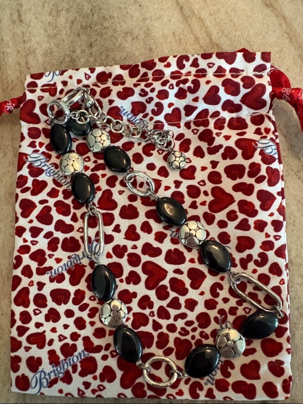 Brighton Black and Silver Oval Link Necklace